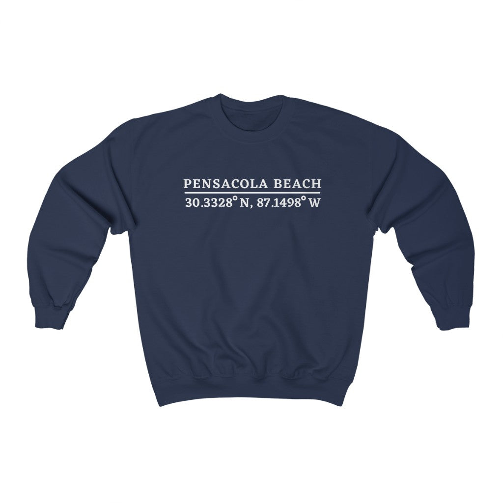 Pensacola Beach Coordinates Unisex Crewneck Sweatshirt Innerlight Surf Shop