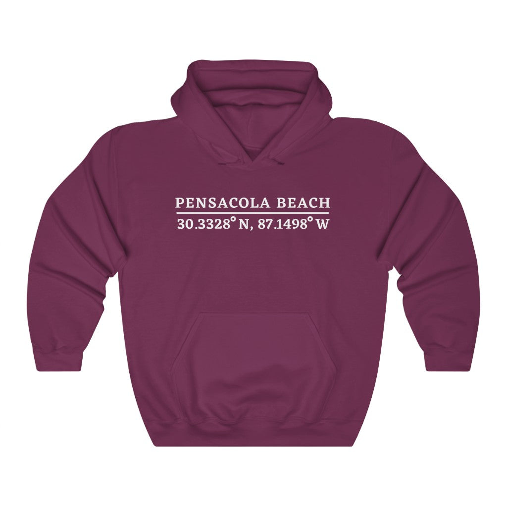 Pensacola Beach Coordinates Unisex Hooded Sweatshirt