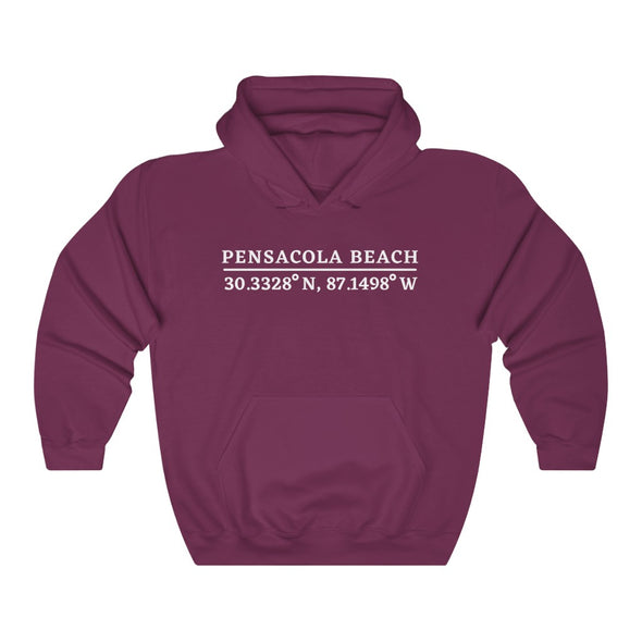 Pensacola Beach Coordinates Unisex Hooded Sweatshirt